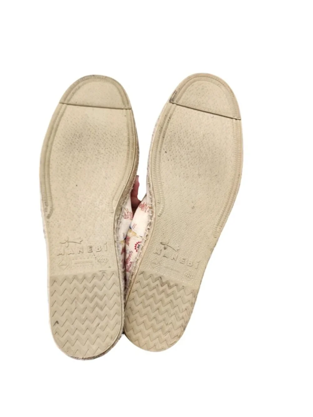 Manebi Shoes Womens Size 10.5 Mariano Rubinacci White Canvas Espadrilles *Read*
